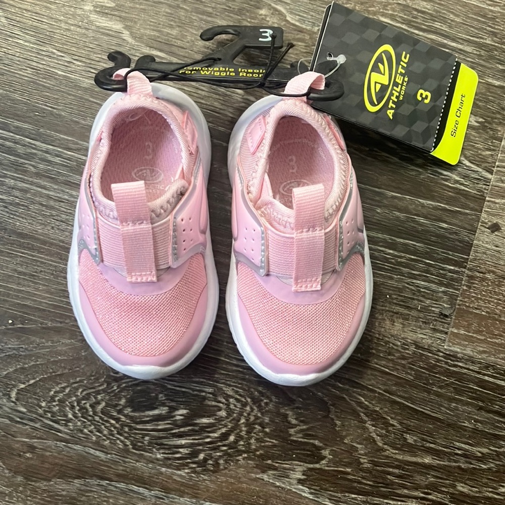 NWT Pink slip on baby sneakers